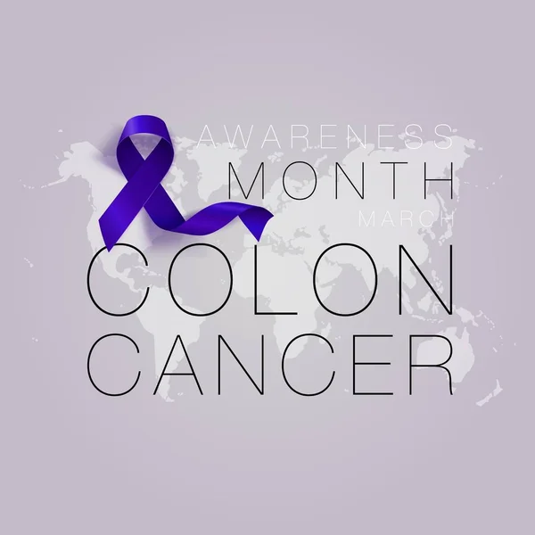 Conscientização Sobre Câncer Cólon Caligrafia Poster Design Fita Cor Azul — Vetor de Stock