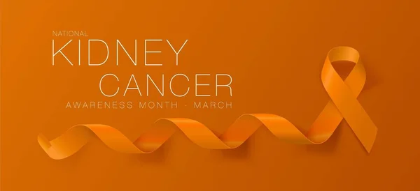 National Kidney Cancer Awareness Month. Orange Color Ribbon Isolated On Transparent Background. Vector Design Template For Poster. — Stock Vector