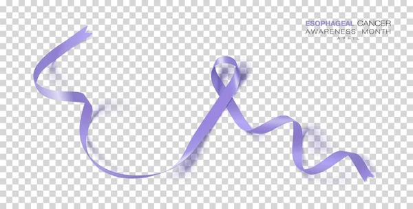 Mois Sensibilisation Cancer Œsophage Ruban Couleur Pervenche Isolé Sur Fond — Image vectorielle