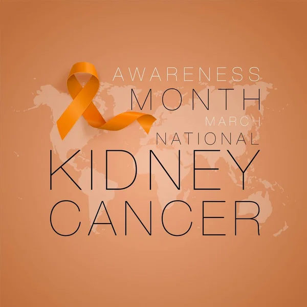 Nationale Nier Cancer Awareness Month Oranje Kleur Lint Geïsoleerd Transparante — Stockvector