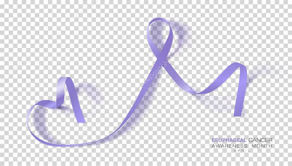 Esophageal Cancer Awareness Month. Periwinkle Color Ribbon Isolated On Transparent Background. Vector Design Template For Poster. Illustration