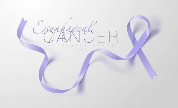 Kalligraphie-Plakatentwurf für Speiseröhrenkrebs-Bewusstsein. Realistisches Perlmutt-Band. April ist Krebsmonat. Vektor — Stockvektor
