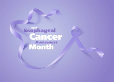 Kanser özofagus farkındalık hat afiş tasarımı. Gerçekçi salyangozu şerit. Nisan Kanser farkındalık ay dır. Vektör