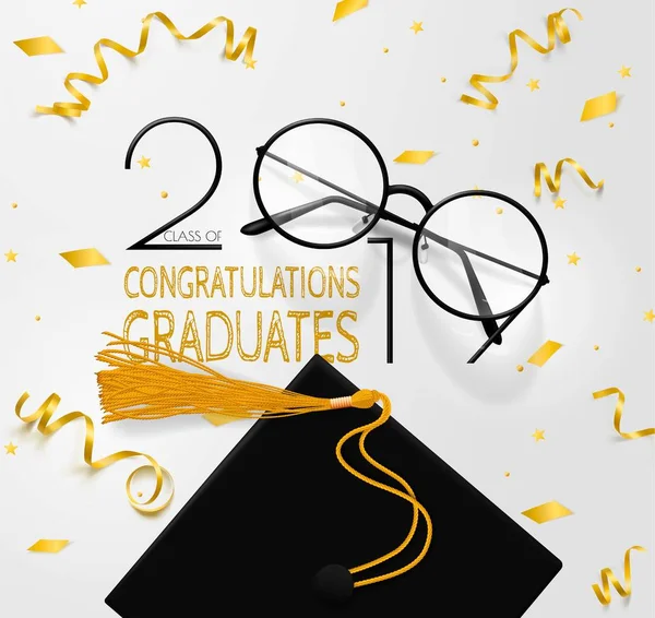 Congratulations graduates. Lettering for graduation class of 2019. Vector text for graduation design, congratulation event, party, greeting, invitation card, high school or college graduate.