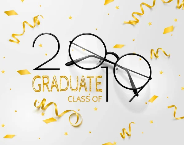 卒業生の皆さん、おめでとうございます。2019年度卒業クラスのレタリング。卒業デザインのためのベクトルテキスト、お祝いのイベント、パーティー、挨拶、招待状、高校や大学卒業生. — ストックベクタ