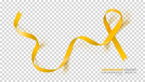 Semana de Concientización sobre el Sarcoma y el Cáncer Óseo. Cinta de color amarillo aislada sobre fondo transparente. Plantilla de diseño vectorial para póster . — Vector de stock