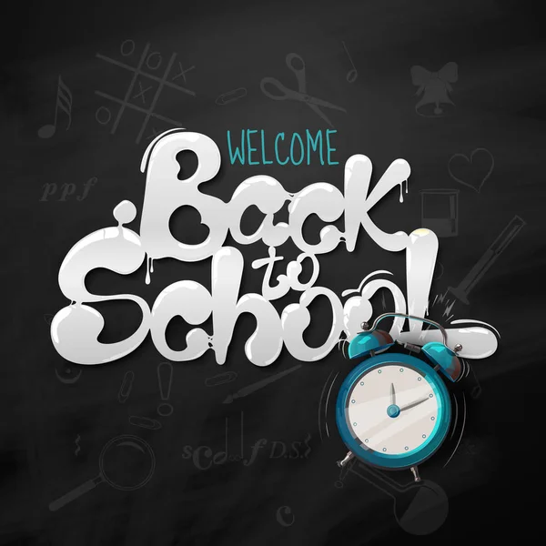 Ink flowing in lettering form Back to school. — Stock Vector
