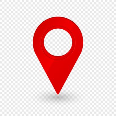 Harita konum işaretçisi 3d ok. Web, banner, logo veya rozet için navigasyon simgesi. Vektör İllüstrasyonu.