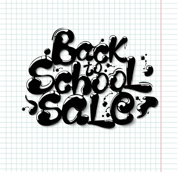 Tinta fluindo em forma de letras De volta à escola . — Vetor de Stock