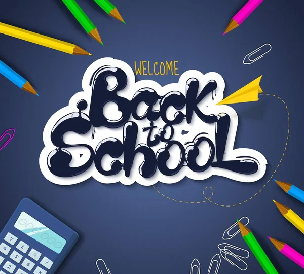 Ink flowing in lettering form Back to school. — Stock Vector