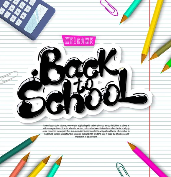 Ink flowing in lettering form Back to school. — Stock Vector