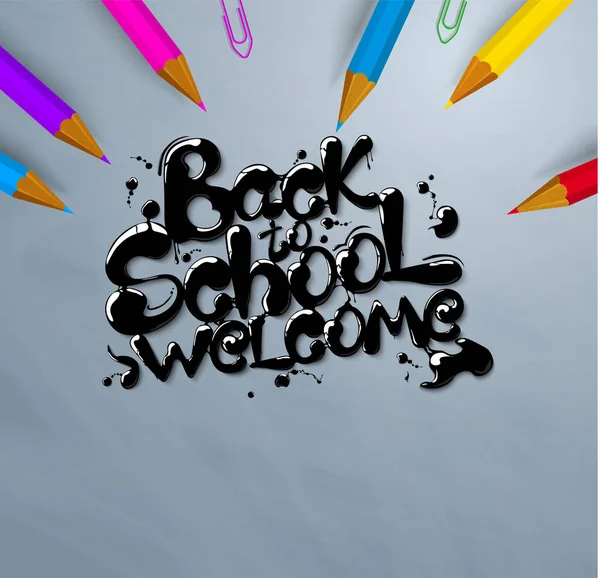 Ink flowing in lettering form Back to school. — Stock Vector