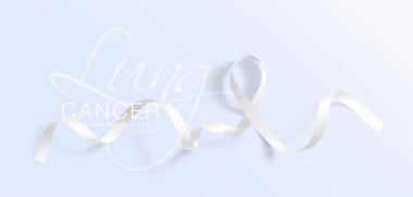 Akciğer kanseri farkındalık kaligrafi poster tasarım. Gerçekçi beyaz şerit. Kasım kanser Farkındalık ay olduğunu. Vektör Illustration