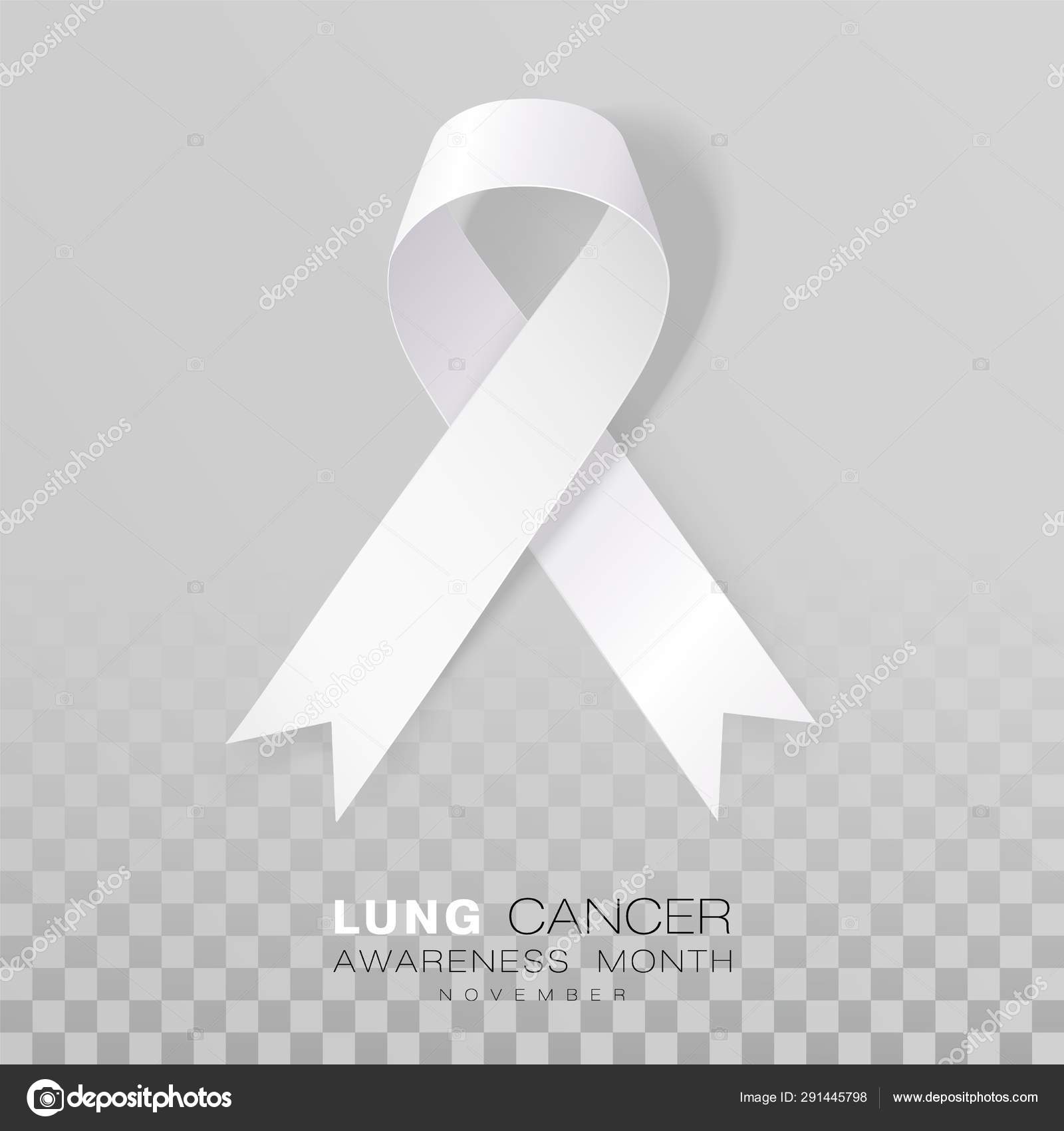Lung Cancer Awareness Month White Color Ribbon Isolated On Transparent Background Vector Design Template For Poster Vector Image By C Irkus Life Gmail Com Vector Stock 291445798