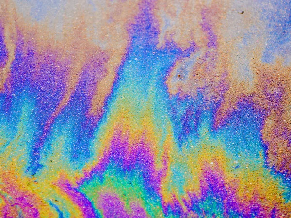 Oljeutsläppet Vibrant Färgade Textur Abstrakt Bakgrund — Stockfoto