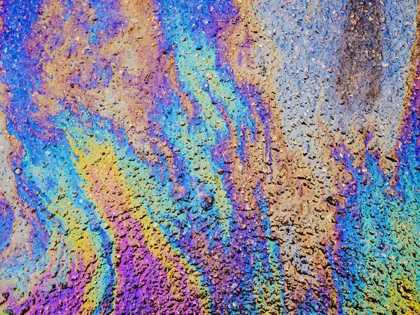 Ölpest Lebendige Farbige Textur Abstrakter Hintergrund — Stockfoto