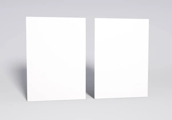 空白2白色页面模拟 软阴影 — 图库照片