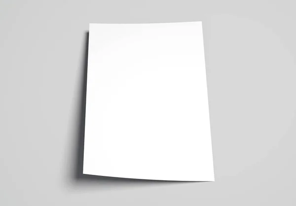 Согнутый Белый Лист Мягкой Тенью Рендеринг — стоковое фото