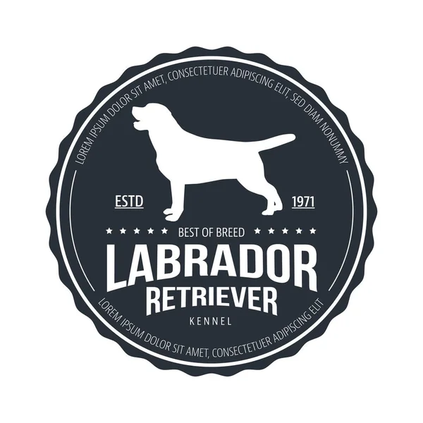 Badge Vintage Pour Chien Labrador Retriever Logo Illustration Vectorielle — Image vectorielle