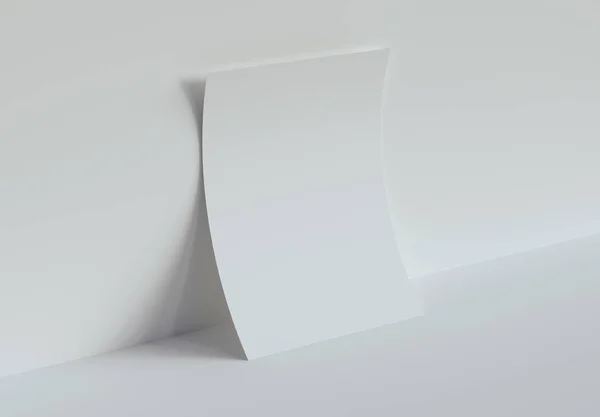 Een stuk papier mockup. 3D-rendering. — Stockfoto
