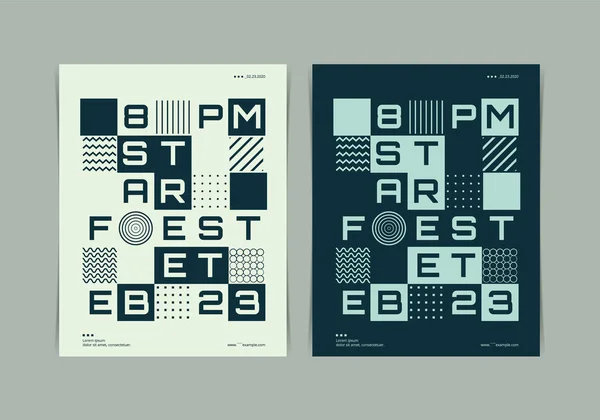 Fest Poster rozložení s nesouvislými texty typografie. Vektorová ilustrace. — Stockový vektor
