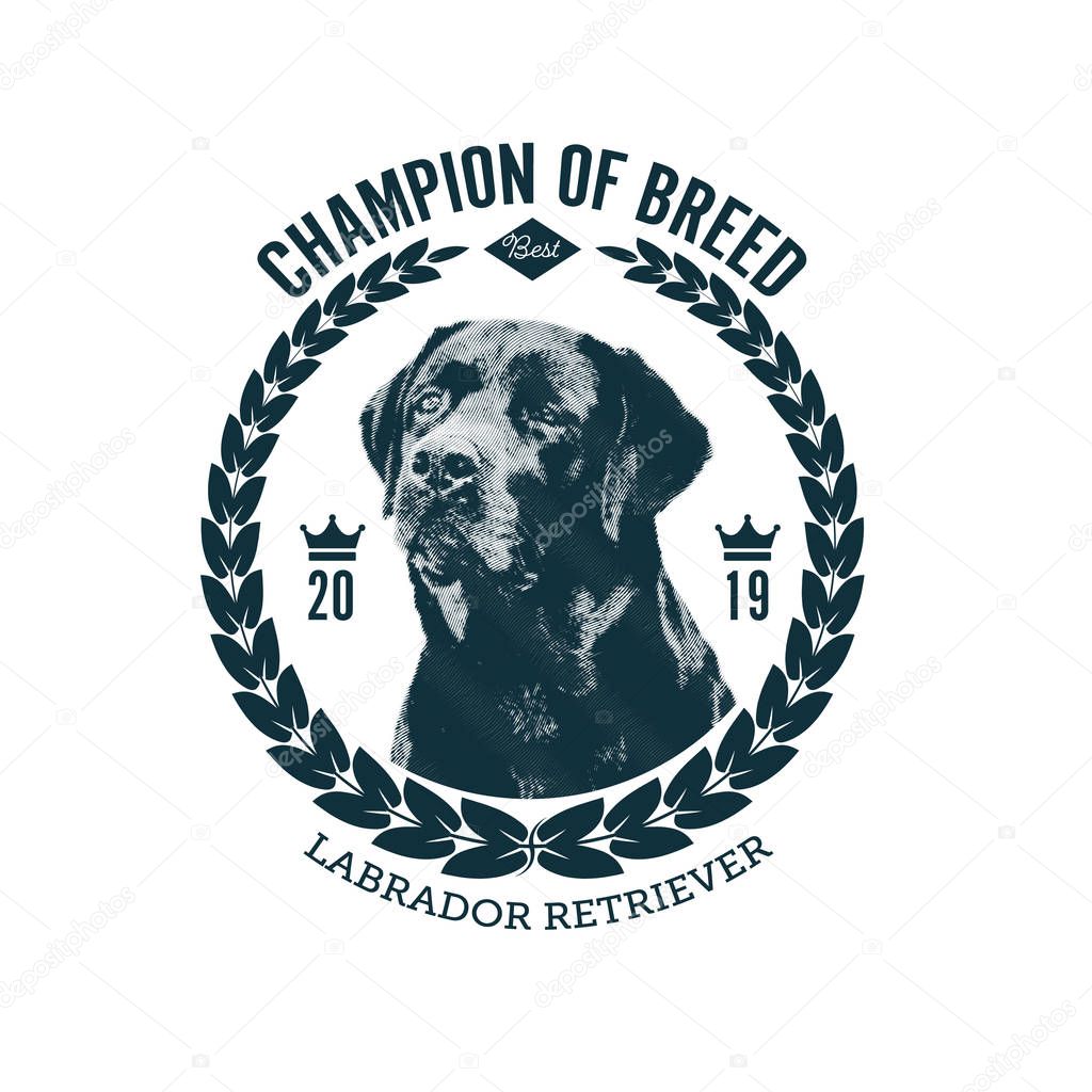 KENNEL CLUB emblem template. Vector illustration.