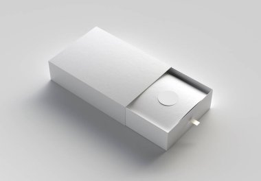 Karton Sürgülü Açık Kutu Modeli. 3d Hazırlama