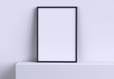 Gerçekçi A4 Fotoğraf Frame Mockup. 3 Boyutlu Hazırlama.
