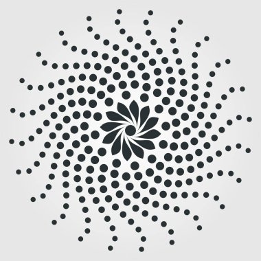 Tasarım için öğe. Dinamik radyal ışınları ile daire. Vektör çizim.