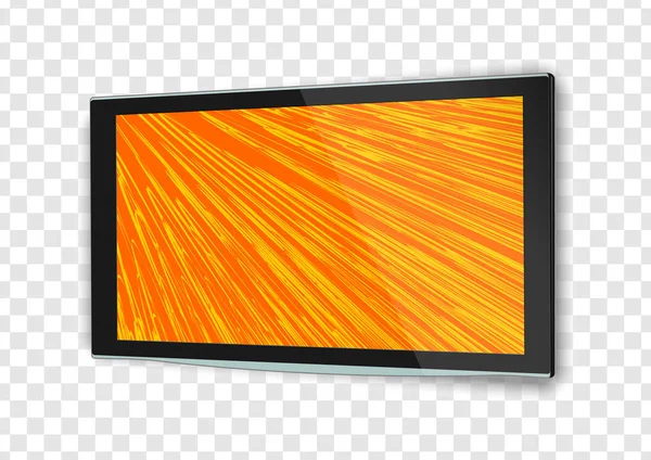 Screen Lcd Plasma Isolated Transparent Background Realistic Vector Illustration — Stock Vector