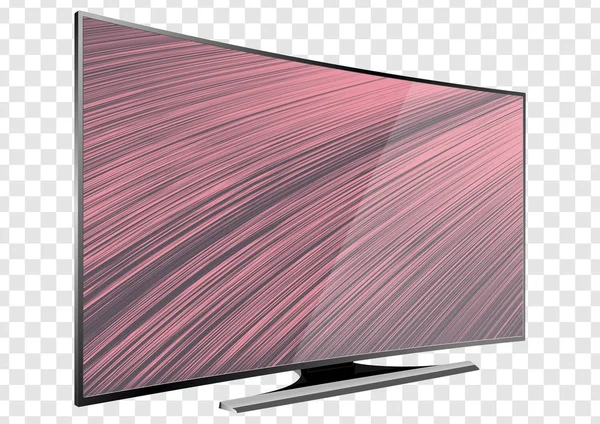 湾曲したテレビ画面の液晶 プラズマは 透明な背景に分離されました リアルなベクター イラストです モックアップを作成テンプレート — ストックベクタ