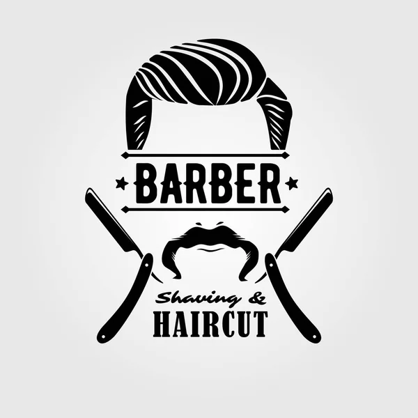 Friseursalon Vintage-Etikett, Abzeichen oder Emblem. — Stockvektor