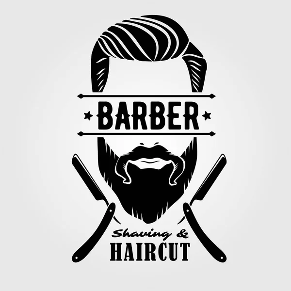 Etiqueta, insignia o emblema vintage de la barbería . — Vector de stock