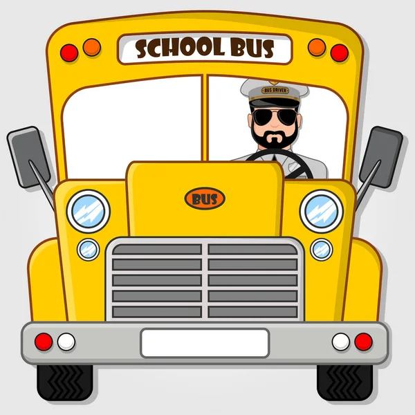 Bus scolaire isolé sur fond blanc. Illustration vectorielle de style plat — Image vectorielle