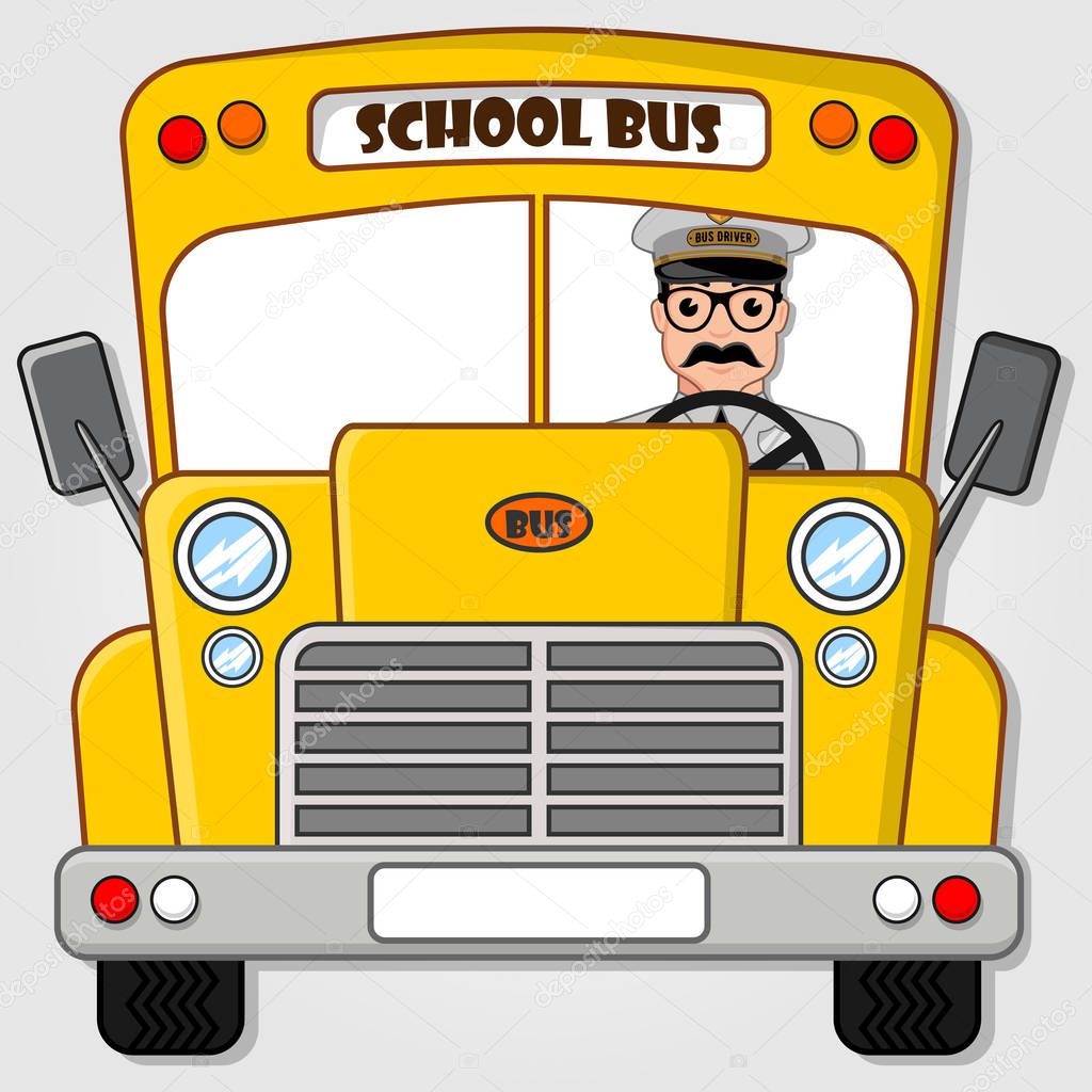 School Bus isolated on a white background. Flat style vector illustration