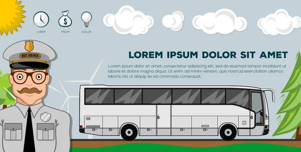 Reisebus. Transportbanner oder Plakate. ideal für Website oder Social-Media-Netzwerk Cover-Profil-Image. — Stockvektor