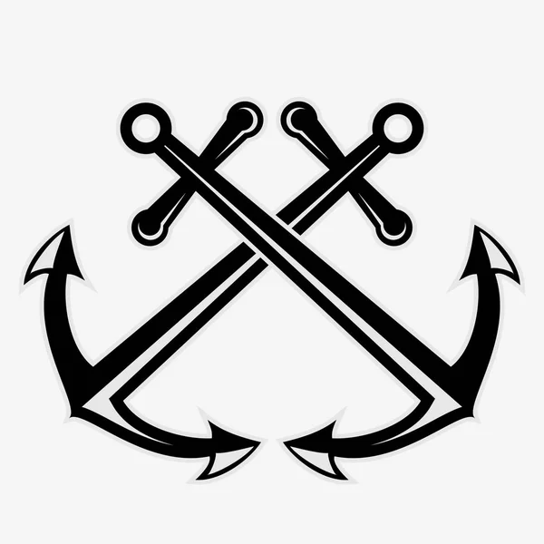 Ikonę skrzyżowane kotwice morskie. — Wektor stockowy