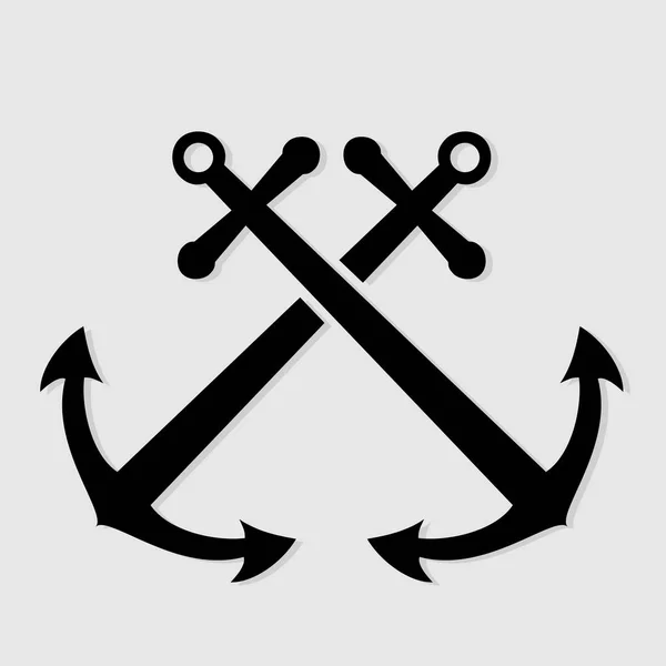 Ikonę skrzyżowane kotwice morskie. — Wektor stockowy