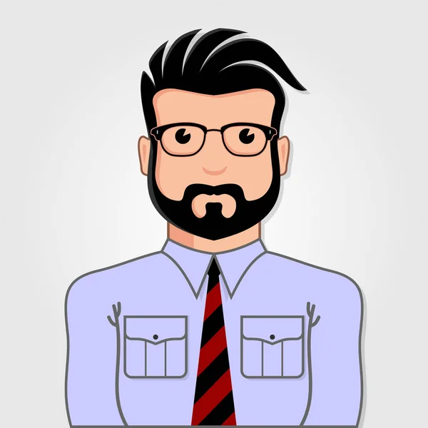 Homme Cartoon portrait avec des lunettes. Illustration vectorielle . — Image vectorielle