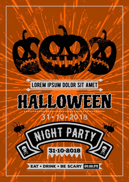 Halloween Party Poster, uitnodiging, Banner. Vectorillustratie. — Stockvector