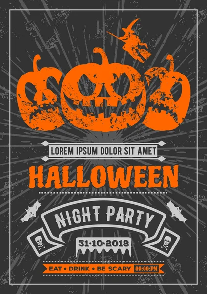 Halloween Party Poster, uitnodiging, Banner. Vectorillustratie. — Stockvector