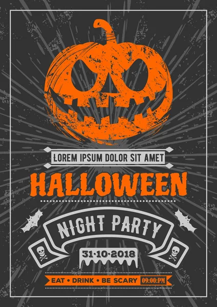 Halloween Party Poster, Convite, Banner. Ilustração vetorial . —  Vetores de Stock