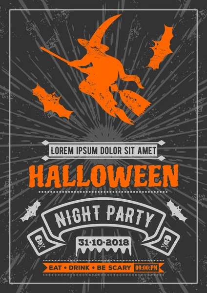 Halloween Party Poster, Convite, Banner. Ilustração vetorial . —  Vetores de Stock
