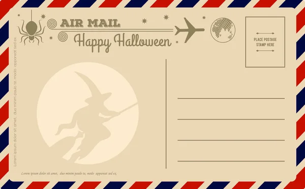 Vintage Halloween briefkaart. Vectorillustratie. — Stockvector