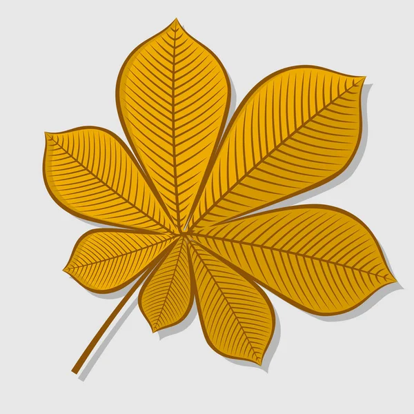 Kastanien-Herbstblatt. flacher Designvektor — Stockvektor