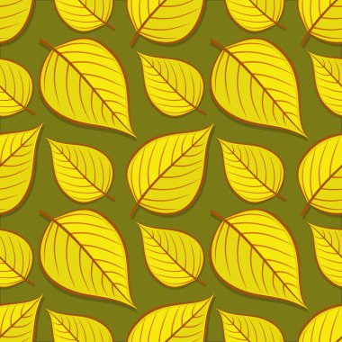 Ihlamur sonbahar yaprakları ile Seamless modeli. 