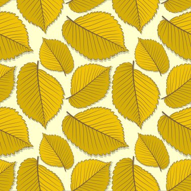 Elm sonbahar yaprakları ile Seamless modeli. 