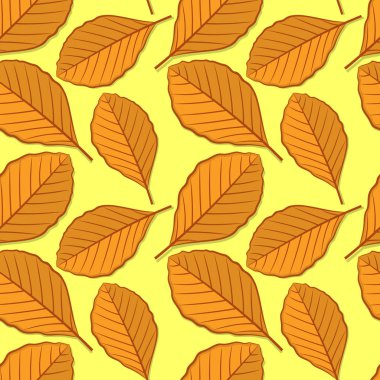 Kayın sonbahar yaprakları ile Seamless modeli. 