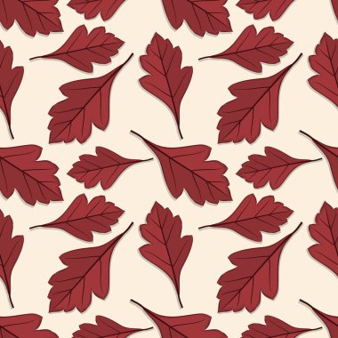 Alıç sonbahar yaprakları ile Seamless modeli. 