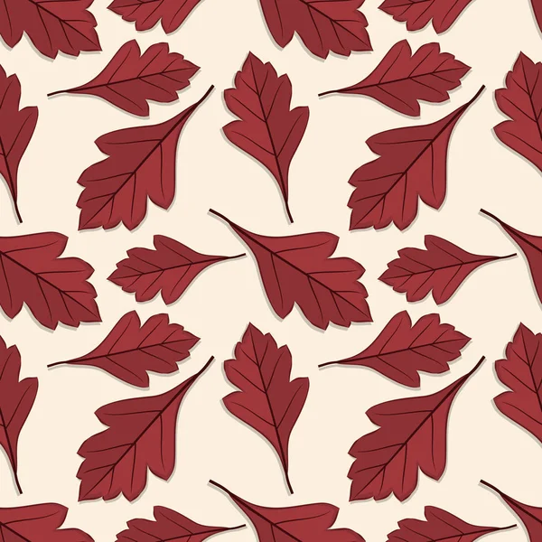 Modèle sans couture avec aubépine feuilles d'automne . — Image vectorielle